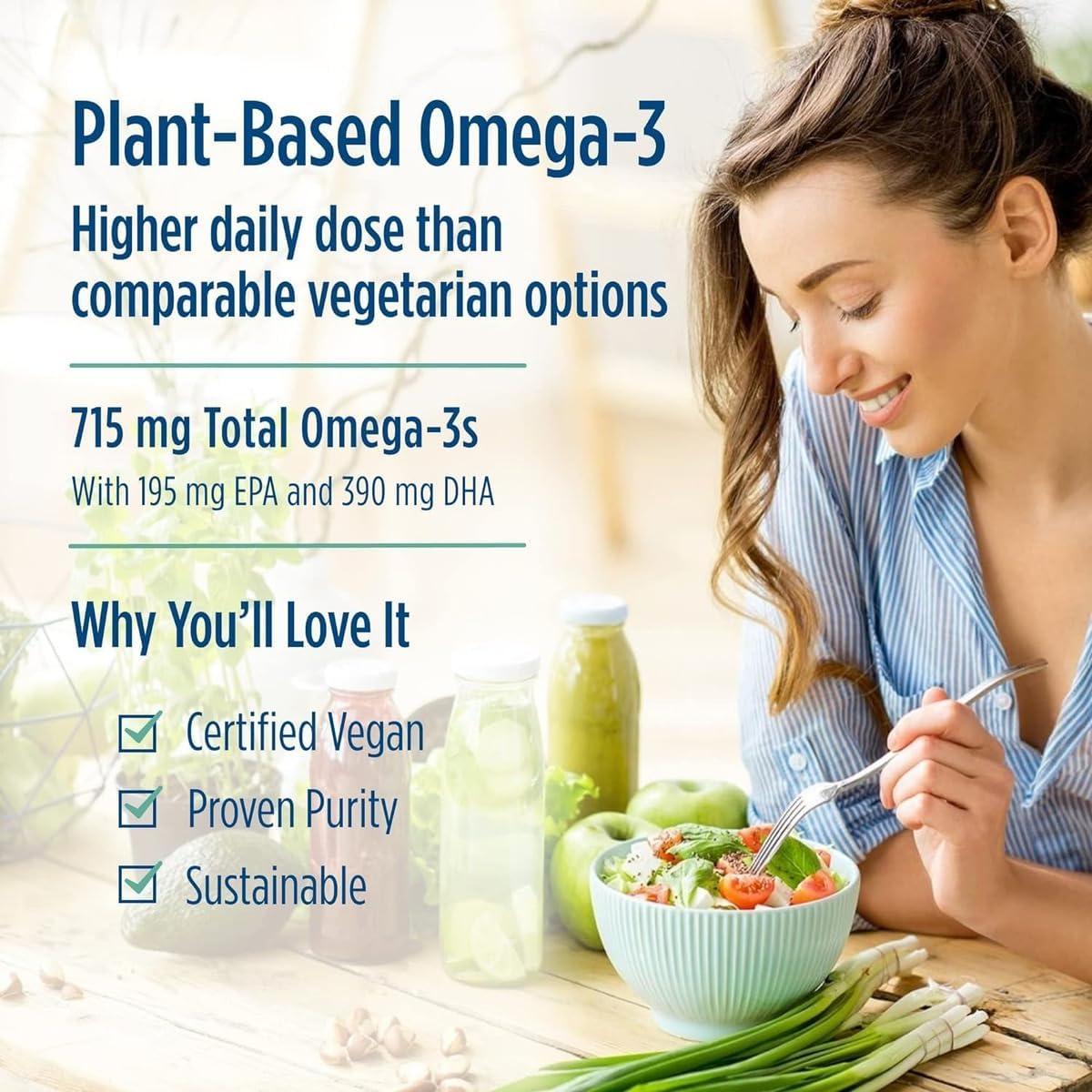 image:imageNordic Naturals Algae Omega 60 Soft Gels 715 mg Omega3 Certified Vegan Algae Oil PlantBased EPA amp DHA Heart Eye Immune amp Brain Health NonGMO 30 ServingsUnflavored