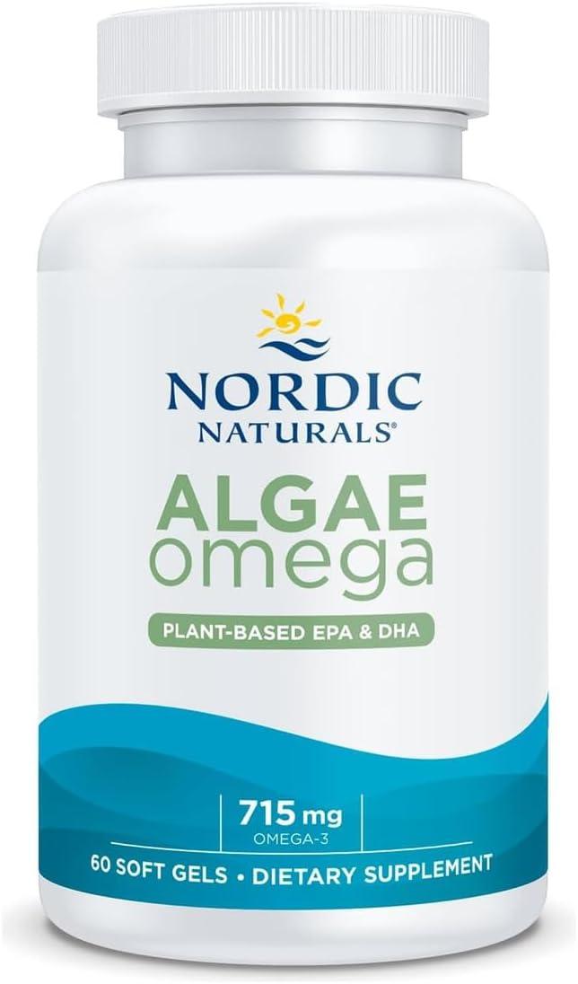 image:imageNordic Naturals Algae Omega 60 Soft Gels 715 mg Omega3 Certified Vegan Algae Oil PlantBased EPA amp DHA Heart Eye Immune amp Brain Health NonGMO 30 ServingsUnflavored