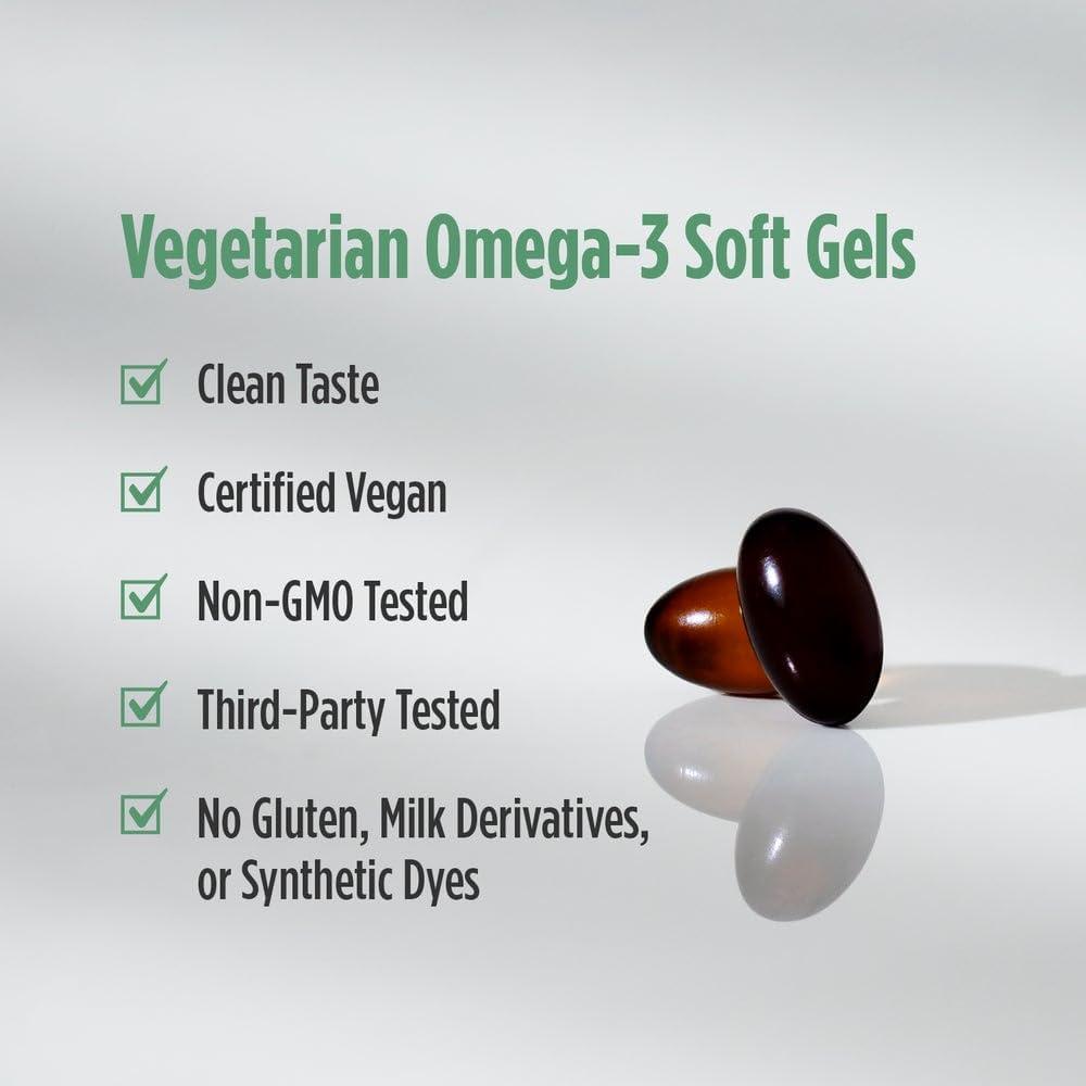 image:imageNordic Naturals Algae Omega 60 Soft Gels 715 mg Omega3 Certified Vegan Algae Oil PlantBased EPA amp DHA Heart Eye Immune amp Brain Health NonGMO 30 ServingsUnflavored