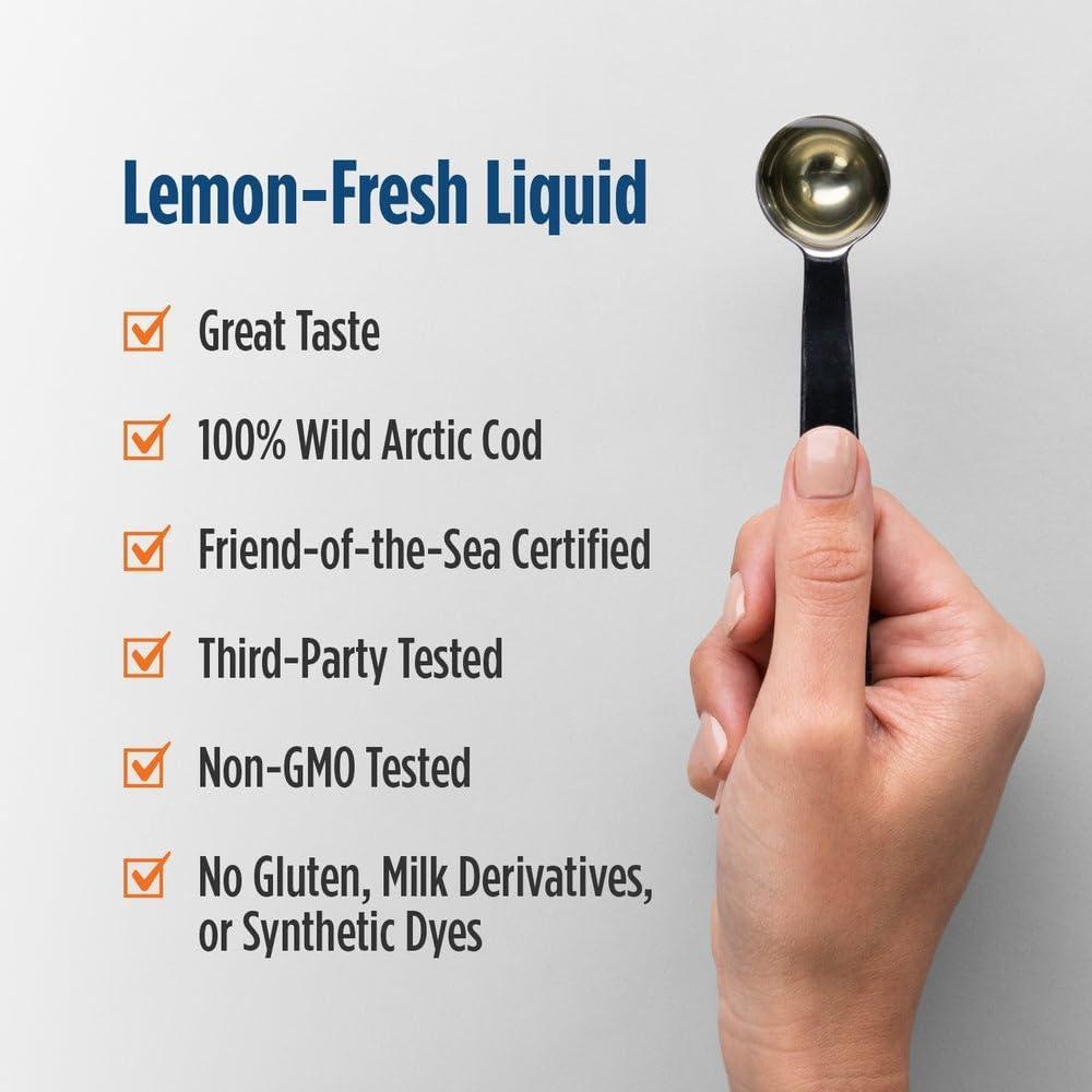 image:imageNordic Naturals ArcticD Cod Liver Oil Lemon 8 oz 1060 mg Total Omega3s 1000 IU Vitamin D3 EPA amp DHA Heart Brain Bone Immune amp Mood Support NonGMO 48 Servings