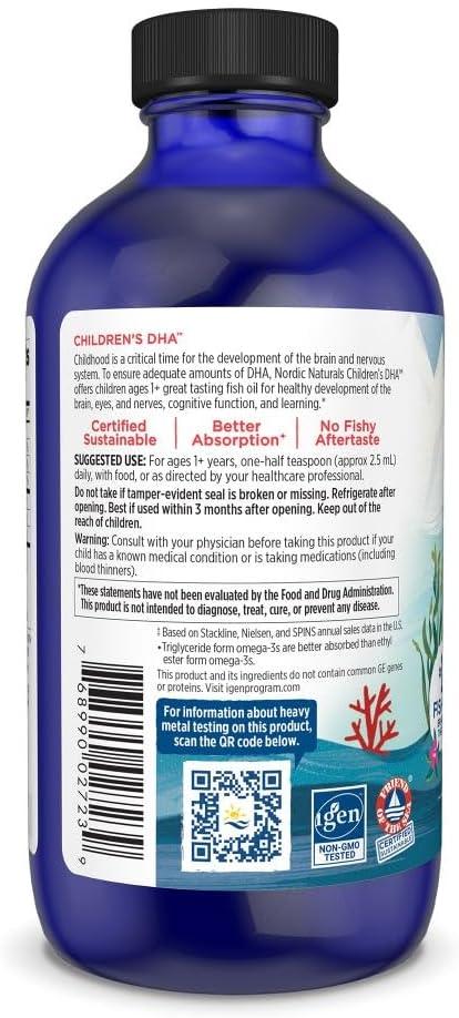 image:imageNordic Naturals Childrens DHA Orange 8 oz for Kids 530 mg Omega3 with EPA amp DHA Brain Development amp Function NonGMO 96 ServingsStrawberry
