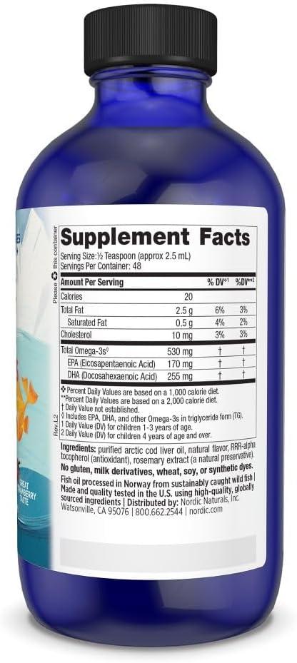 image:imageNordic Naturals Childrens DHA Orange 8 oz for Kids 530 mg Omega3 with EPA amp DHA Brain Development amp Function NonGMO 96 ServingsStrawberry