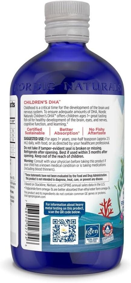 image:imageNordic Naturals Childrens DHA Orange 8 oz for Kids 530 mg Omega3 with EPA amp DHA Brain Development amp Function NonGMO 96 ServingsStrawberry