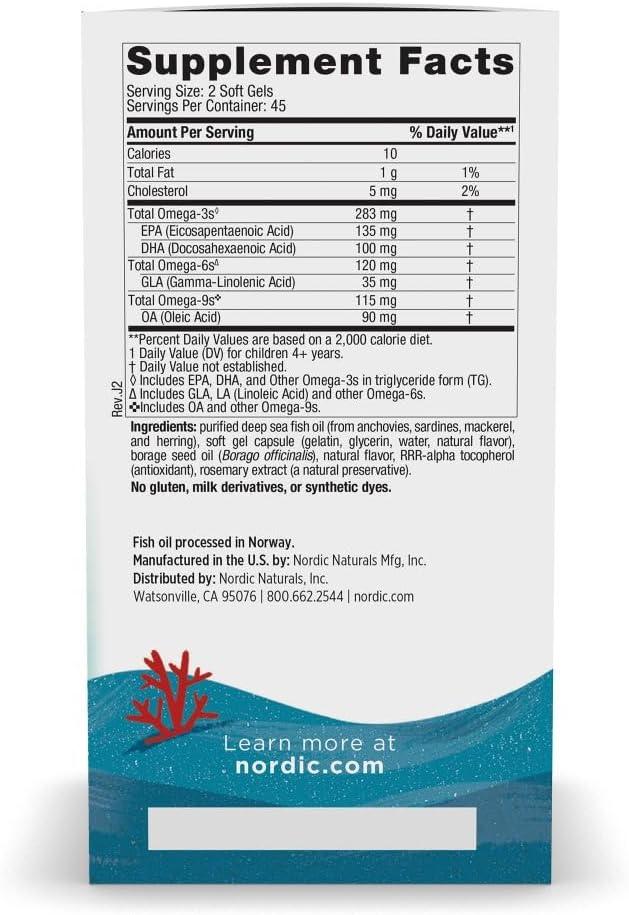 image:imageNordic Naturals Complete Omega Jr Lemon 90 Mini Soft Gels 283 mg Total Omega3s amp 35 mg GLA Healthy Cognition Nervous System Function NonGMO 45 Servings90 Count Pack of 1