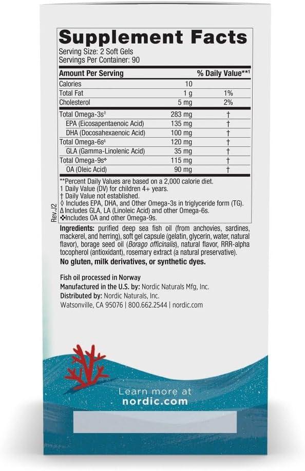 image:imageNordic Naturals Complete Omega Jr Lemon 90 Mini Soft Gels 283 mg Total Omega3s amp 35 mg GLA Healthy Cognition Nervous System Function NonGMO 45 Servings180 Count Pack of 1