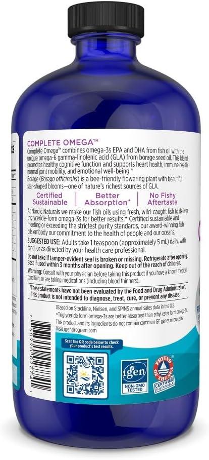 image:imageNordic Naturals Complete Omega Lemon Flavor 8 oz 1270 mg Omega3 EPA amp DHA with Added GLA Healthy Skin Cognition Positive Mood NonGMO 48 Servings16 Fl Oz Pack of 1