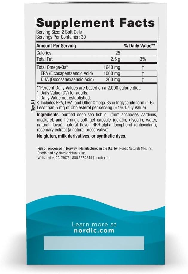 image:imageNordic Naturals EPA Xtra Lemon 60 Soft Gels 1640 mg Omega3 HighIntensity EPA Formula for Positive Mood Heart Health amp Healthy Immunity NonGMO 30 Servings60 Count Pack of 1
