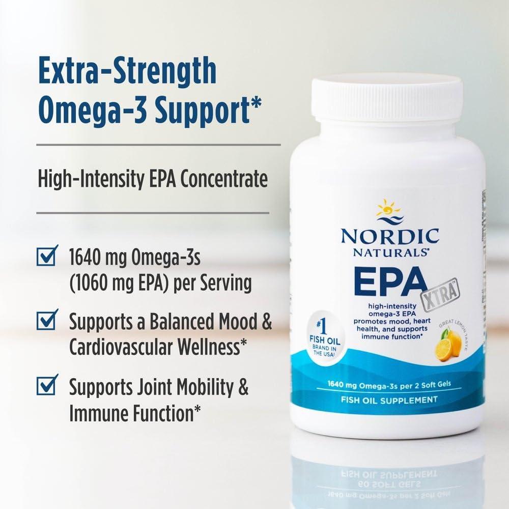 image:imageNordic Naturals EPA Xtra Lemon 60 Soft Gels 1640 mg Omega3 HighIntensity EPA Formula for Positive Mood Heart Health amp Healthy Immunity NonGMO 30 Servings60 Count Pack of 1