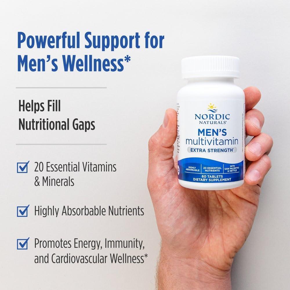 image:imageNordic Naturals Mens Multivitamin Extra Strength Bone Energy amp BloodVessel Support Immunity Supplement 20 Essential Nutrients 60 Tablets 30 Servings
