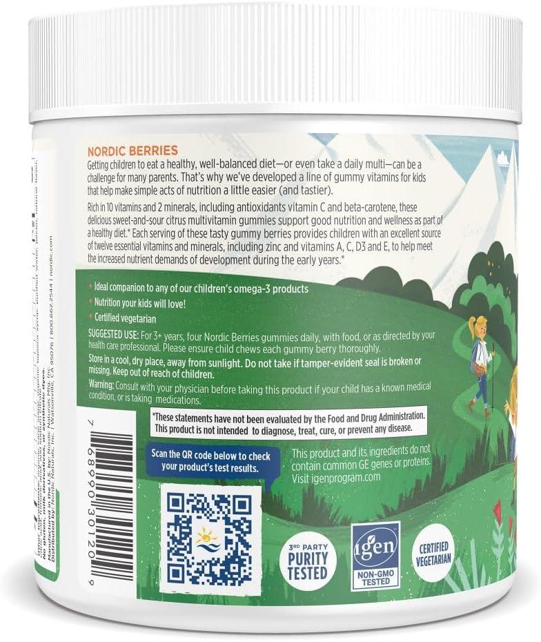 image:imageNordic Naturals Nordic Berries Citrus 200 Gummy Berries GreatTasting Multivitamin for Ages 3 Growth Development Optimal Wellness NonGMO Vegetarian 50 Servings120 Count Pack of 1