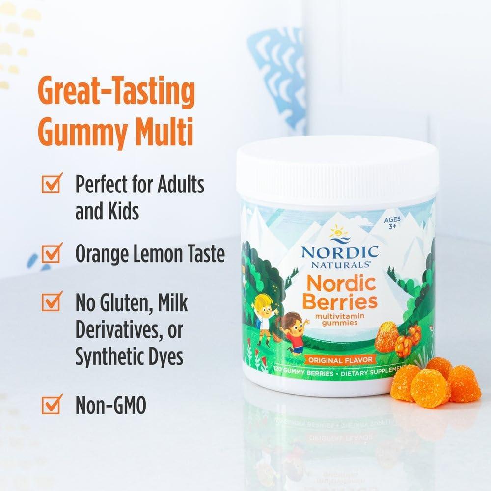 image:imageNordic Naturals Nordic Berries Citrus 200 Gummy Berries GreatTasting Multivitamin for Ages 3 Growth Development Optimal Wellness NonGMO Vegetarian 50 Servings120 Count Pack of 1