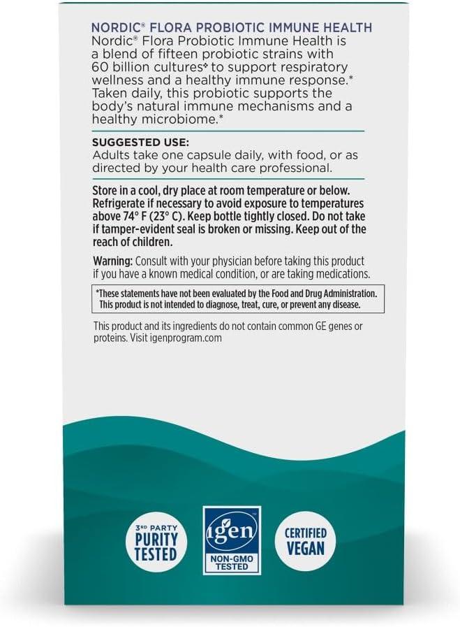 image:imageNordic Naturals Nordic Flora Probiotic Maximum Care 30 Capsules 11 Probiotic Strains for Daily Immune and Digestive Health Support Vegan 30 ServingsImmune Health