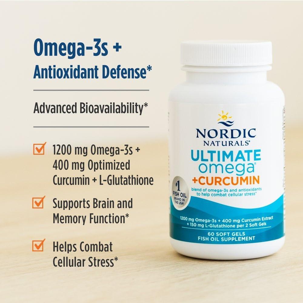 image:imageNordic Naturals Omega Curcumin Lemon 60 Soft Gels 1200 mg Omega3 400 mg Optimized Curcumin Combats Cellular Stress NonGMO 30 Servings
