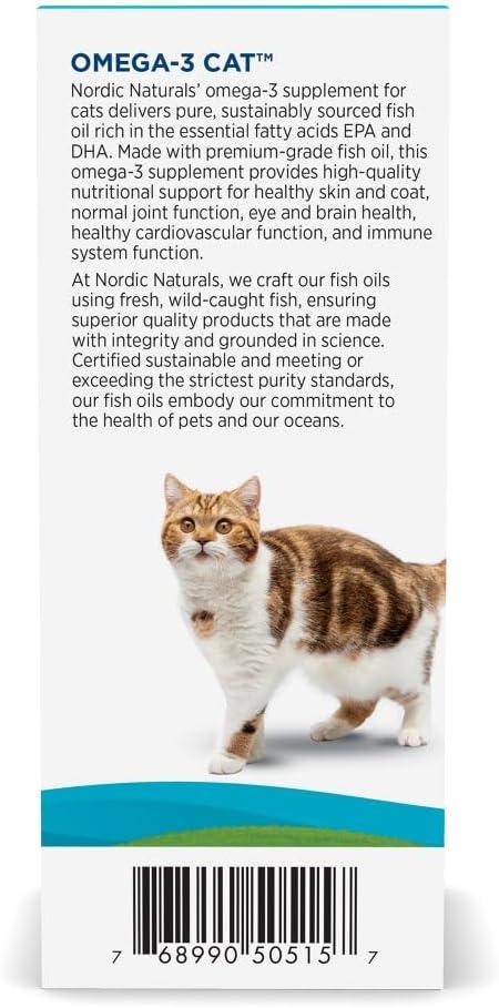 image:imageNordic Naturals Omega3 Cat Unflavored 2 oz 304 mg Omega3 Per One mL Fish Oil for Cats with EPA amp DHA Promotes Heart Skin Coat amp Immune Health NonGMO