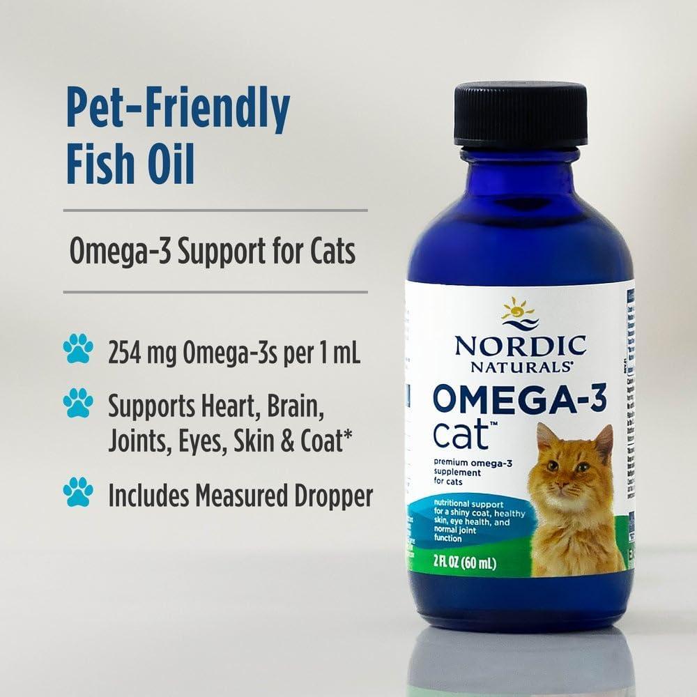 image:imageNordic Naturals Omega3 Cat Unflavored 2 oz 304 mg Omega3 Per One mL Fish Oil for Cats with EPA amp DHA Promotes Heart Skin Coat amp Immune Health NonGMO
