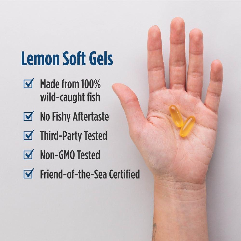 image:imageNordic Naturals Omega3 Lemon Flavor 180 Soft Gels 690 mg Omega3 Fish Oil EPA amp DHA Immune Support Brain amp Heart Health Optimal Wellness NonGMO 90 ServingsLemon