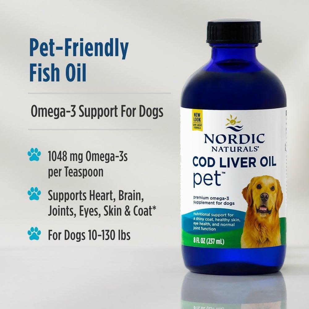image:imageNordic Naturals Omega3 Pet Bundle 2 oz Omega3 Fish Oil for Small Dogs amp Cats 8 oz Pet Cod Liver Oil Promotes Heart Skin Coat amp Immune Health