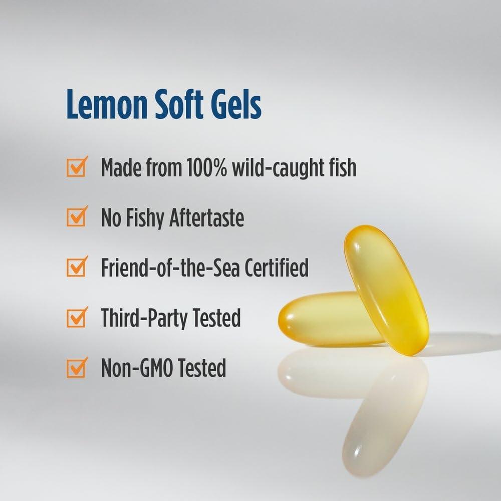 image:imageNordic Naturals Omega3D Lemon Flavor 60 Soft Gels 690 mg Omega3 1000 IU Vitamin D3 Fish Oil EPA amp DHA Immune Support Brain amp Heart Health Healthy Bones NonGMO 3060 Count Pack of 1