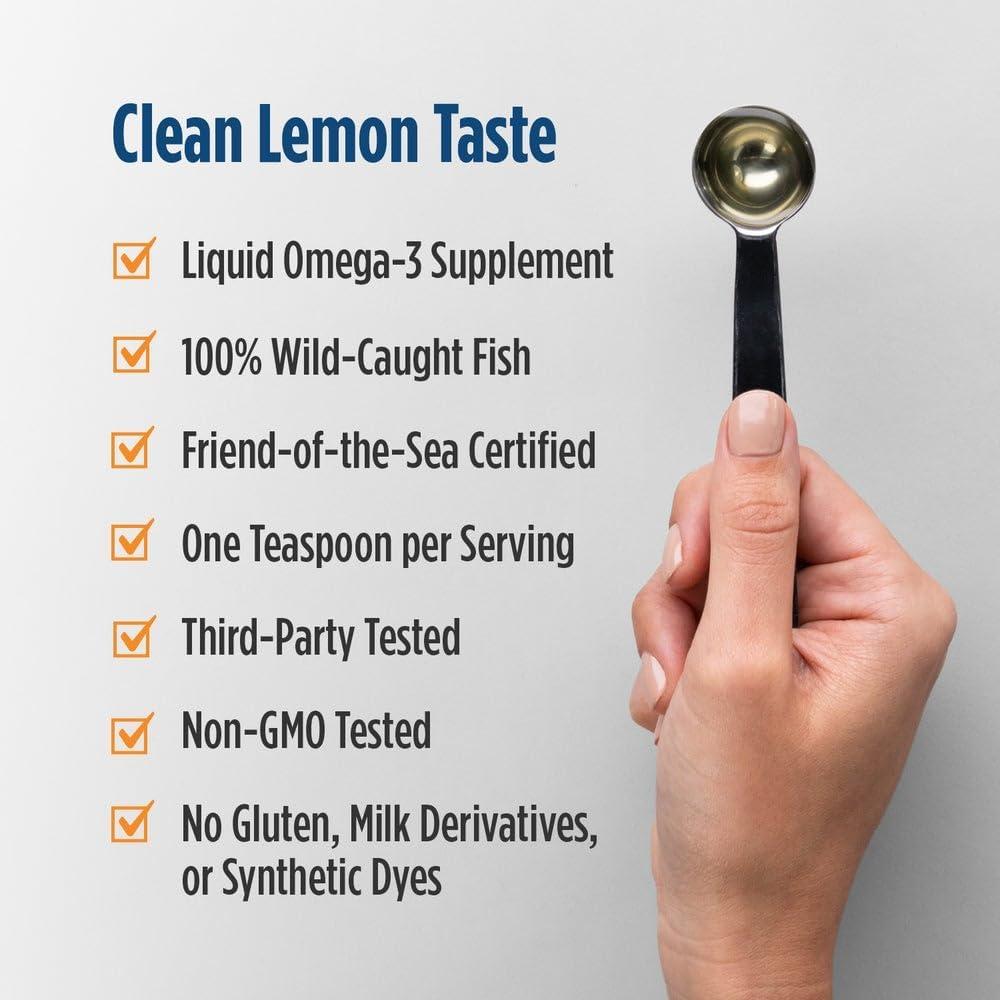 image:imageNordic Naturals Omega3D Lemon Flavor 8 oz 1560 mg Omega3 1000 IU Vitamin D3 Fish Oil EPA amp DHA Immune Support Brain amp Heart Health Healthy Bones NonGMO 48 Servings
