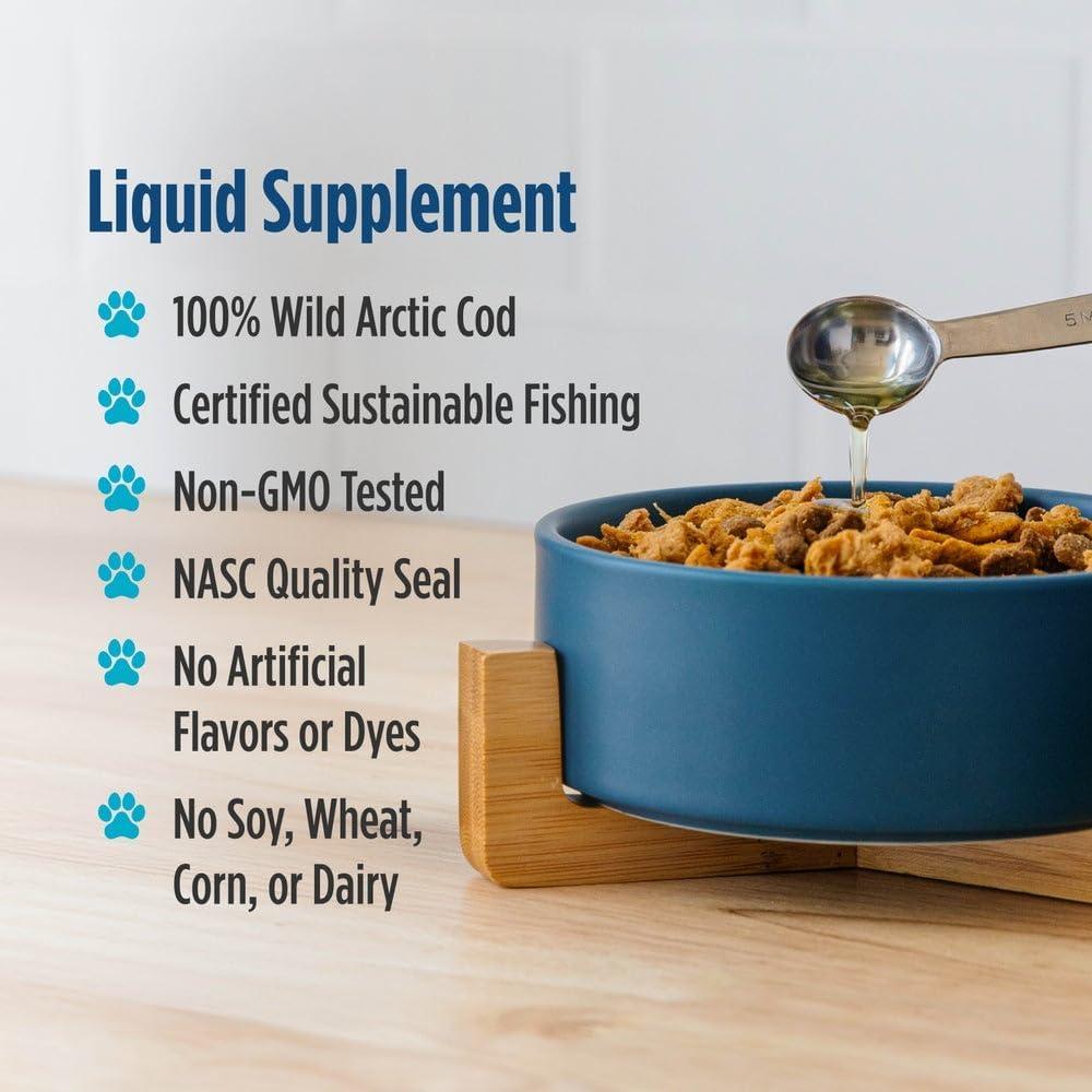 image:imageNordic Naturals Pet Cod Liver Oil Unflavored 16 oz 1048 mg Omega3 Per Teaspoon Fish Oil for Dogs with EPA amp DHA Promotes Skin Coat amp Immune Health8 Ounces Pack of 1