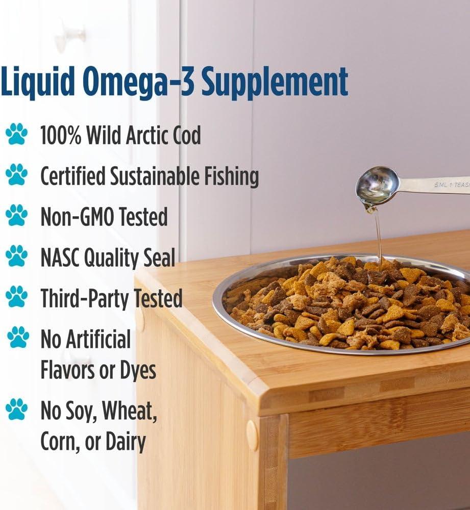 image:imageNordic Naturals Pet Cod Liver Oil Unflavored 16 oz 1048 mg Omega3 Per Teaspoon Fish Oil for Dogs with EPA amp DHA Promotes Skin Coat amp Immune Health16 Ounces Pack of 1