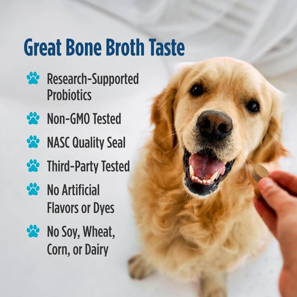 image:imageNordic Naturals Pet Digestive Support with Probiotics Pork Bone Broth Flavor 30 Soft Chews Nutritional Supplement for a Healthy Digestive System and GI Support 30 NonGMO Chews