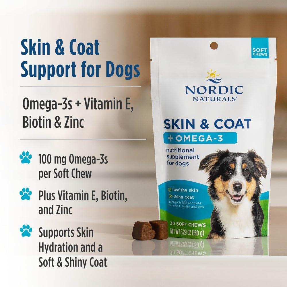 image:imageNordic Naturals Pet Skin amp Coat Soft Chews with Omega330 Pork Bone Broth Flavored Soft Chews Nutritional Support for Healthy Skin amp a Soft and Shiny Coat NonGMO and IFOS Certified