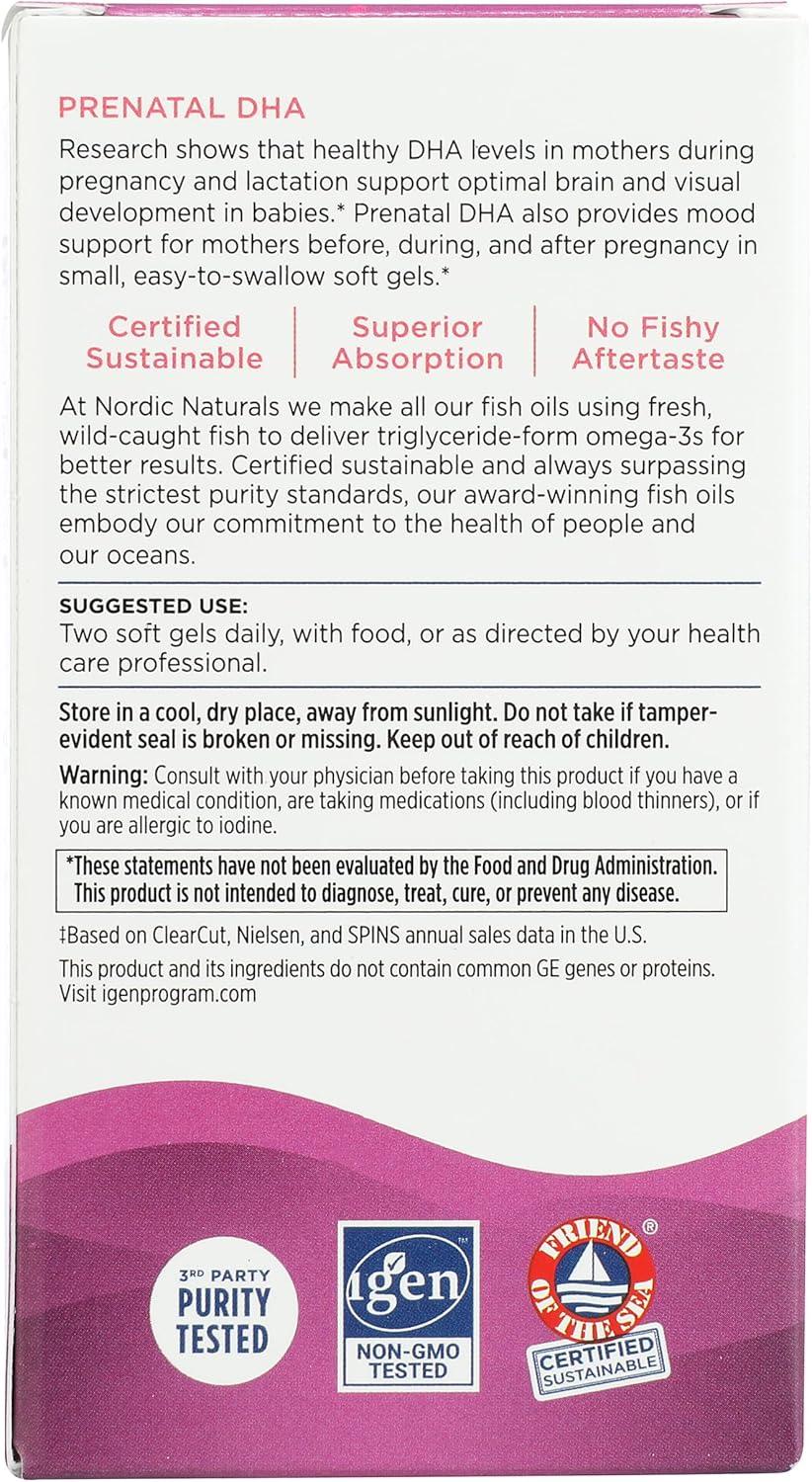 image:imageNordic Naturals Prenatal DHA Unflavored 830 mg Omega3 400 IU Vitamin D3 90 Soft Gels Supports Brain Development in Babies During Pregnancy amp Lactation NonGMO 45 Servings