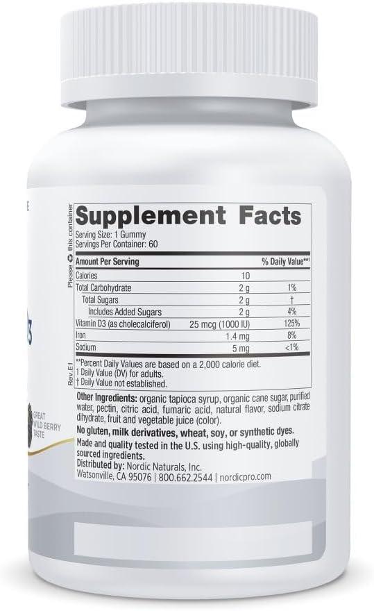 image:imageNordic Naturals Pro Vitamin D3 Gummies Wild Berry 120 Gummies 1000 IU Vitamin D3 Great Taste Healthy Bones Mood amp Immune System Function NonGMO 120 Servings60 Count Pack of 1
