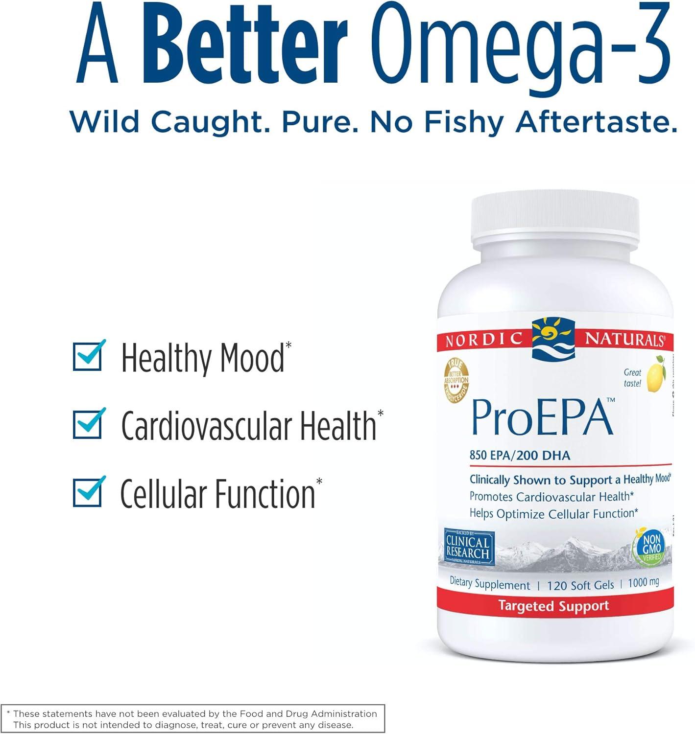 image:imageNordic Naturals ProEPA Lemon 120 Soft Gels 1210 mg Omega3 HighIntensity EPA Formula for Healthy Mood Heart Health amp Cellular Function NonGMO 60 Servings120 Count Pack of 1
