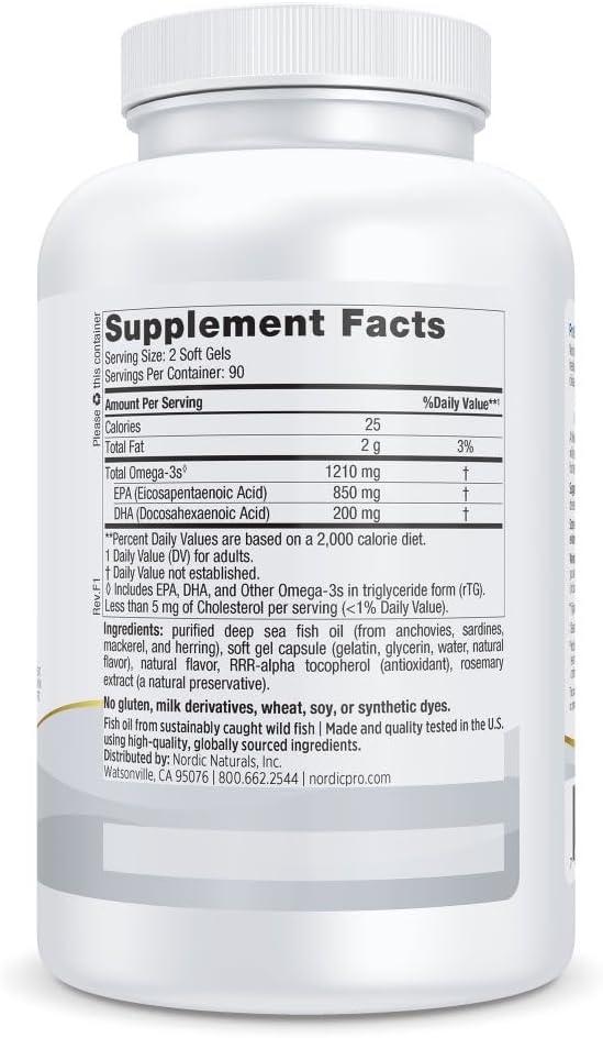 image:imageNordic Naturals ProEPA Lemon 120 Soft Gels 1210 mg Omega3 HighIntensity EPA Formula for Healthy Mood Heart Health amp Cellular Function NonGMO 60 Servings180 Count Pack of 1