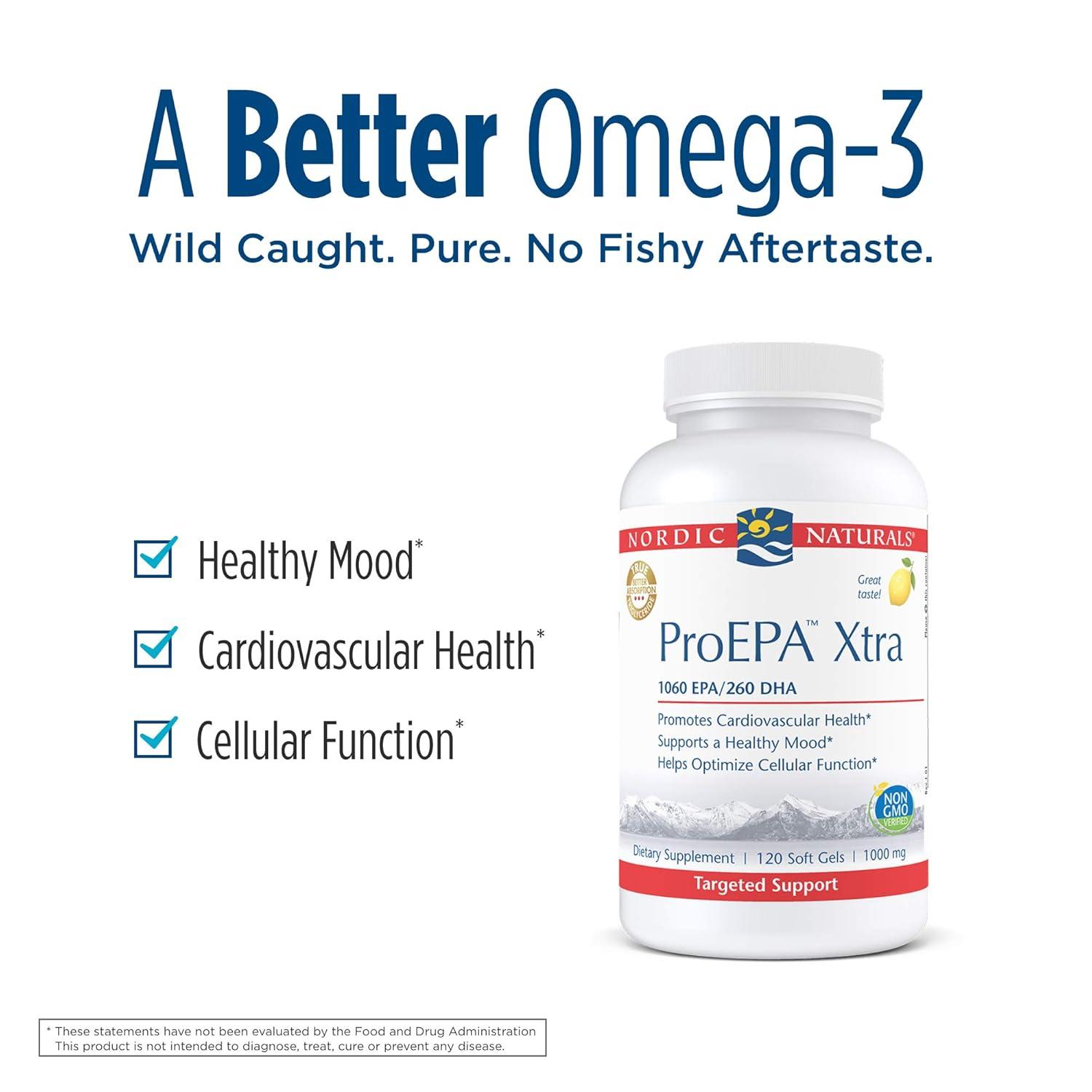 image:imageNordic Naturals ProEPA Xtra Lemon 120 Soft Gels 1640 mg Omega3 HighIntensity EPA Formula for Positive Mood Heart Health amp Cellular Function NonGMO 60 Servings