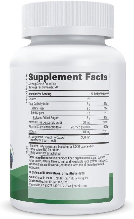 image:imageNordic Naturals Stress Relief Gummies Mixed Berry 40 Gummy Supplements Supports Daily Mood and Immune System Health NonGMO Vegetarian 20 Servings40 Count Pack of 2