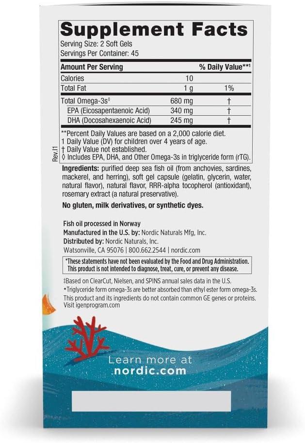 image:imageNordic Naturals Ultimate Omega Jr Strawberry 120 Mini Soft Gels 680 Total Omega3s with EPA amp DHA Brain Health Mood Learning NonGMO 60 Servings90 Count Pack of 1