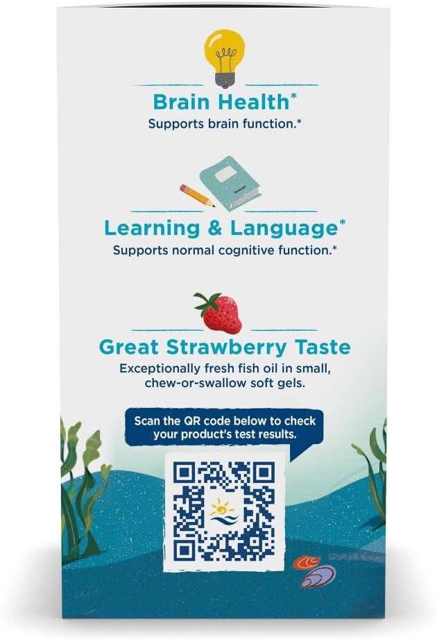 image:imageNordic Naturals Ultimate Omega Jr Strawberry 120 Mini Soft Gels 680 Total Omega3s with EPA amp DHA Brain Health Mood Learning NonGMO 60 Servings90 Count Pack of 1