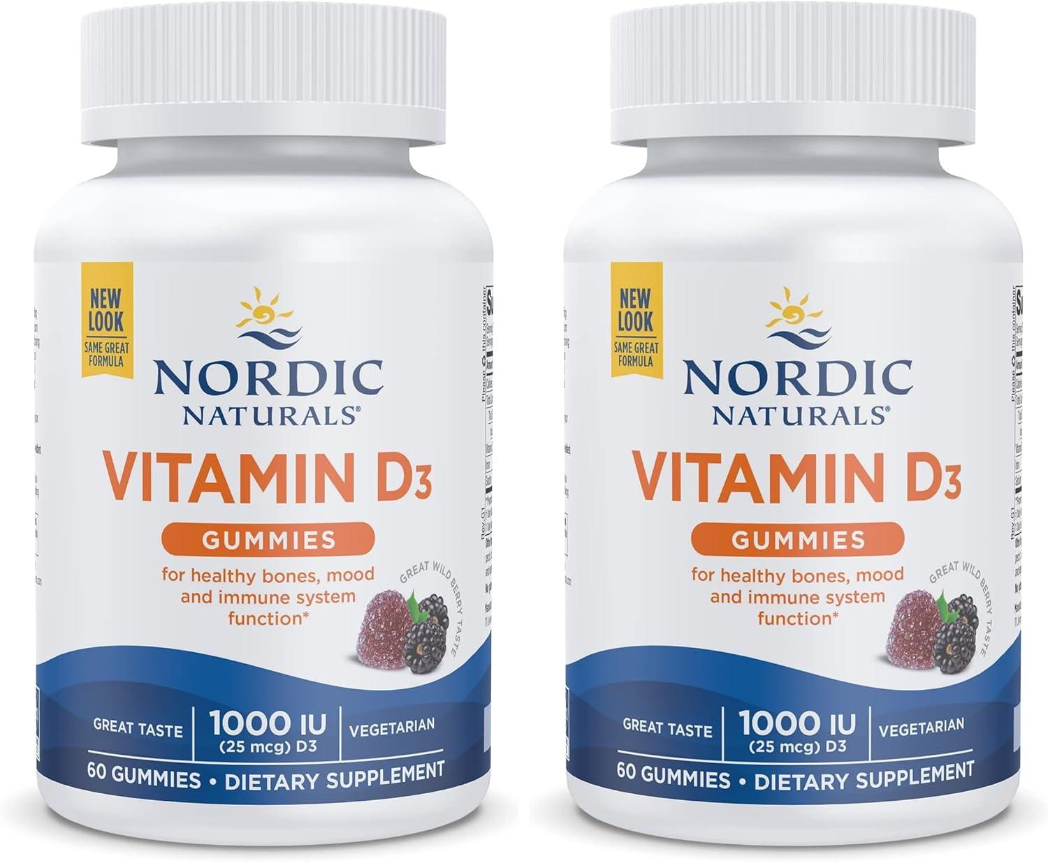image:imageNordic Naturals Vitamin D3 Gummies Wild Berry 60 Gummies 1000 IU Vitamin D3 Great Taste Healthy Bones Mood amp Immune System Function NonGMO 60 ServingsWild Berry
