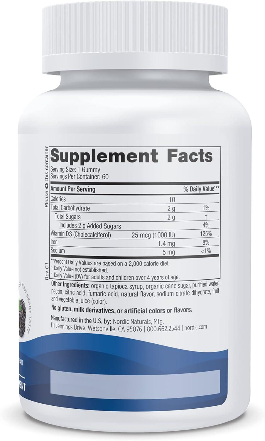 image:imageNordic Naturals Vitamin D3 Gummies Wild Berry 60 Gummies 1000 IU Vitamin D3 Great Taste Healthy Bones Mood amp Immune System Function NonGMO 60 ServingsWild Berry