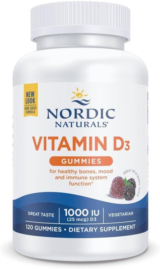image:imageNordic Naturals Vitamin D3 Gummies Wild Berry 60 Gummies 1000 IU Vitamin D3 Great Taste Healthy Bones Mood amp Immune System Function NonGMO 60 ServingsWild Berry