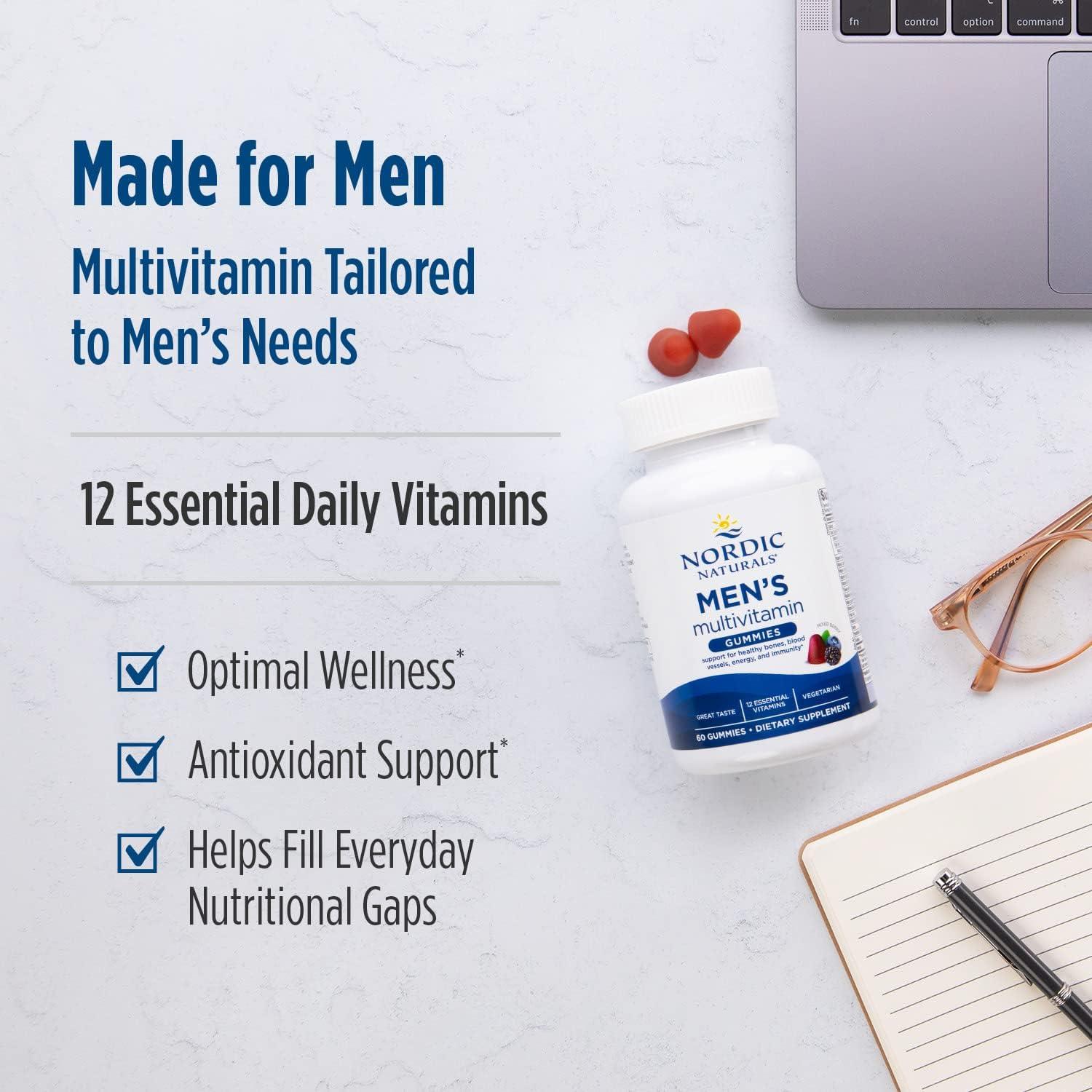 image:imageNordic Naturals Womens Multivitamin Gummies Mixed Berry 60 Gummies Support for Healthy Skin Hair Bones Energy amp Immunity NonGMO Vegetarian 30 ServingsMen