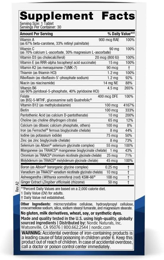 image:imageNordic Naturals Womens Multivitamin One Daily Skin Hair Energy amp Bone Support Immunity Supplement 20 Essential Nutrients 30 Tablets 30 Servings