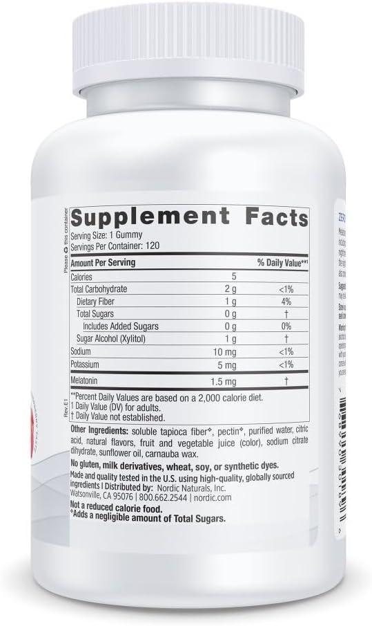 image:imageNordic Naturals Zero Sugar Melatonin Gummies Raspberry 120 Gummies 15 mg Melatonin Great Taste Restful Sleep Antioxidant Support NonGMO Vegan 120 Servings120 Count Pack of 1