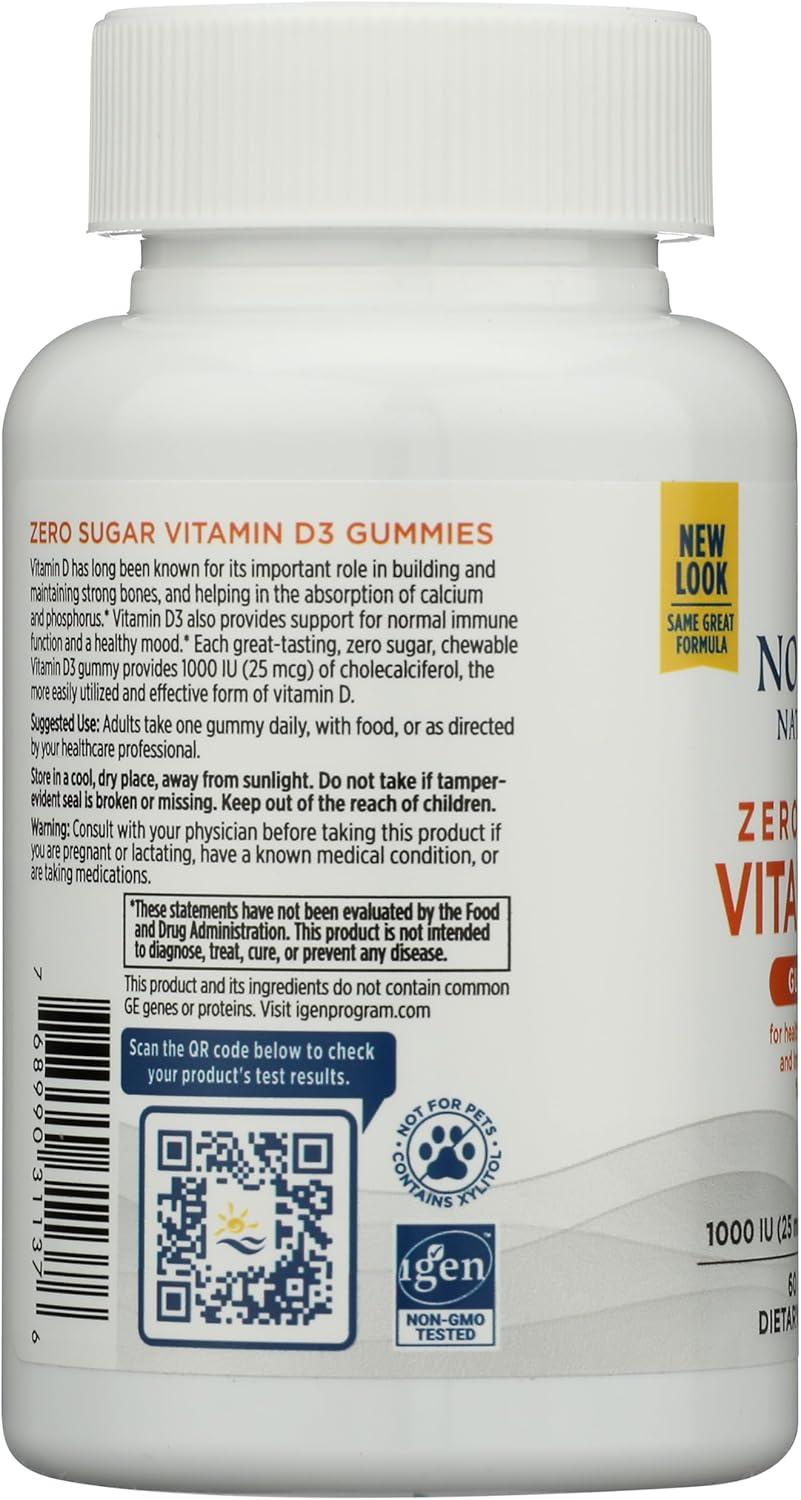 image:imageNordic Naturals Zero Sugar Vitamin D3 Gummies Wild Berry 60 Gummies 1000 IU Vitamin D3 Great Taste Healthy Bones Mood amp Immune System Function NonGMO 60 Servings60 Count Pack of 1