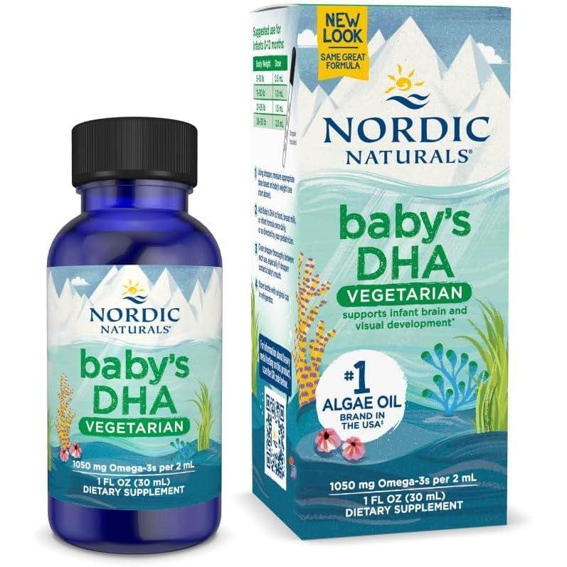 image:imageNordic Naturals Babys DHA Vegetarian Unflavored 1050 mg PlantBased Omega31 oz Supports Brain amp Vision Development in Babies NonGMO Vegan 15 Servings
