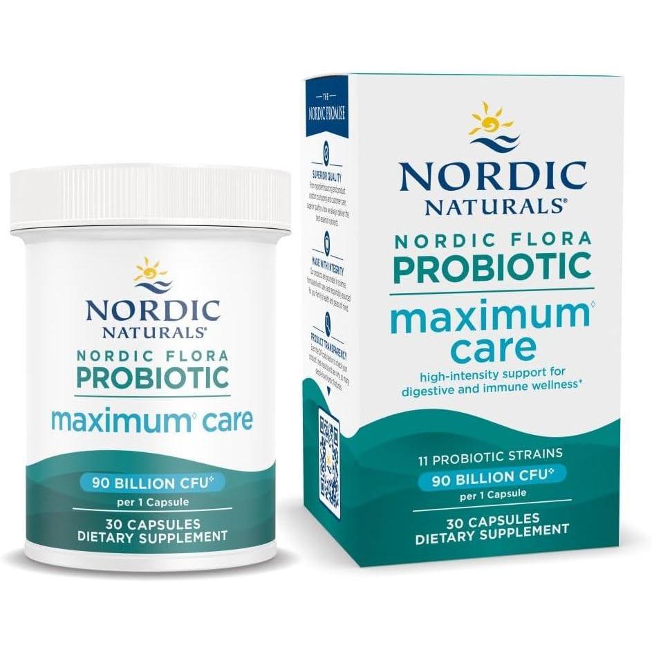 image:imageNordic Naturals Nordic Flora Probiotic Maximum Care 30 Capsules 11 Probiotic Strains for Daily Immune and Digestive Health Support Vegan 30 ServingsMaximum Care