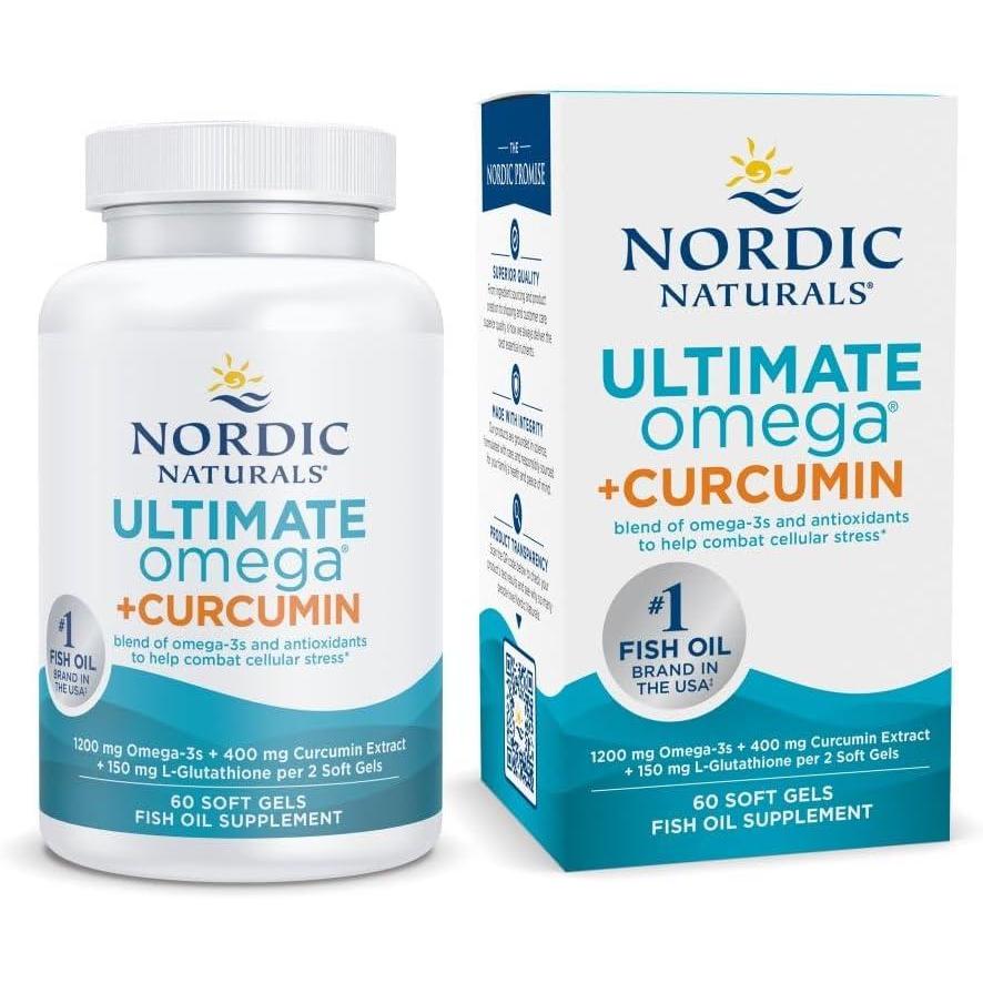 image:imageNordic Naturals Omega Curcumin Lemon 60 Soft Gels 1200 mg Omega3 400 mg Optimized Curcumin Combats Cellular Stress NonGMO 30 Servings
