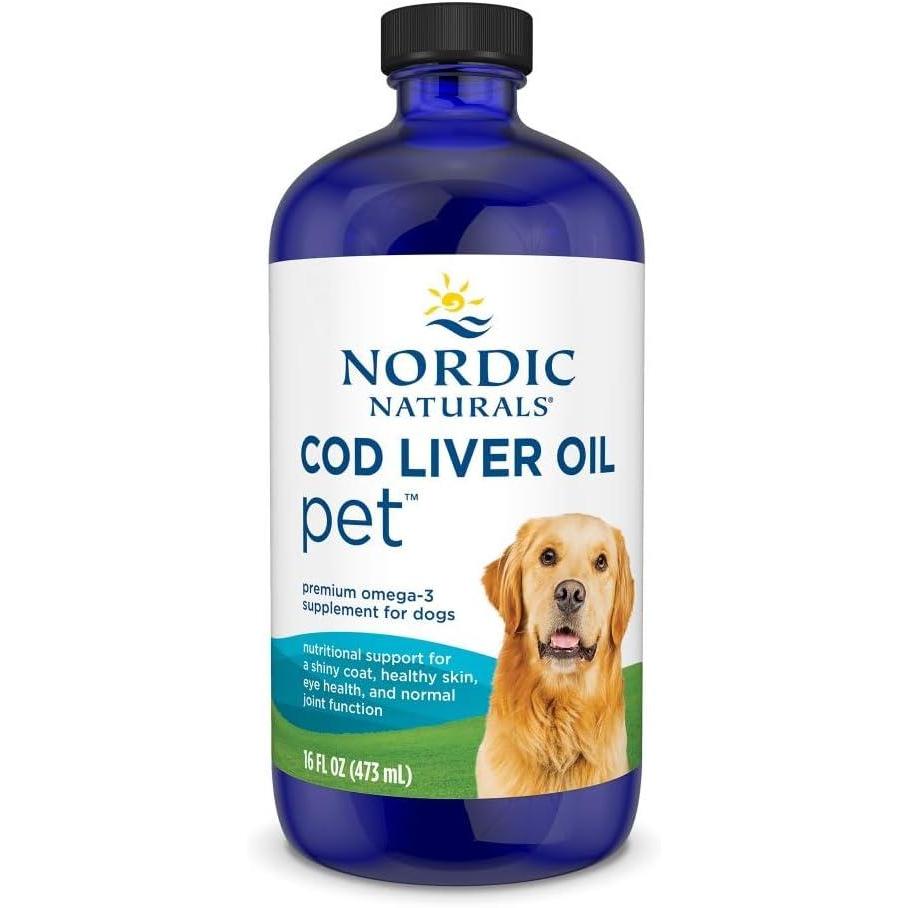 image:imageNordic Naturals Pet Cod Liver Oil Unflavored 16 oz 1048 mg Omega3 Per Teaspoon Fish Oil for Dogs with EPA amp DHA Promotes Skin Coat amp Immune Health16 Ounces Pack of 1