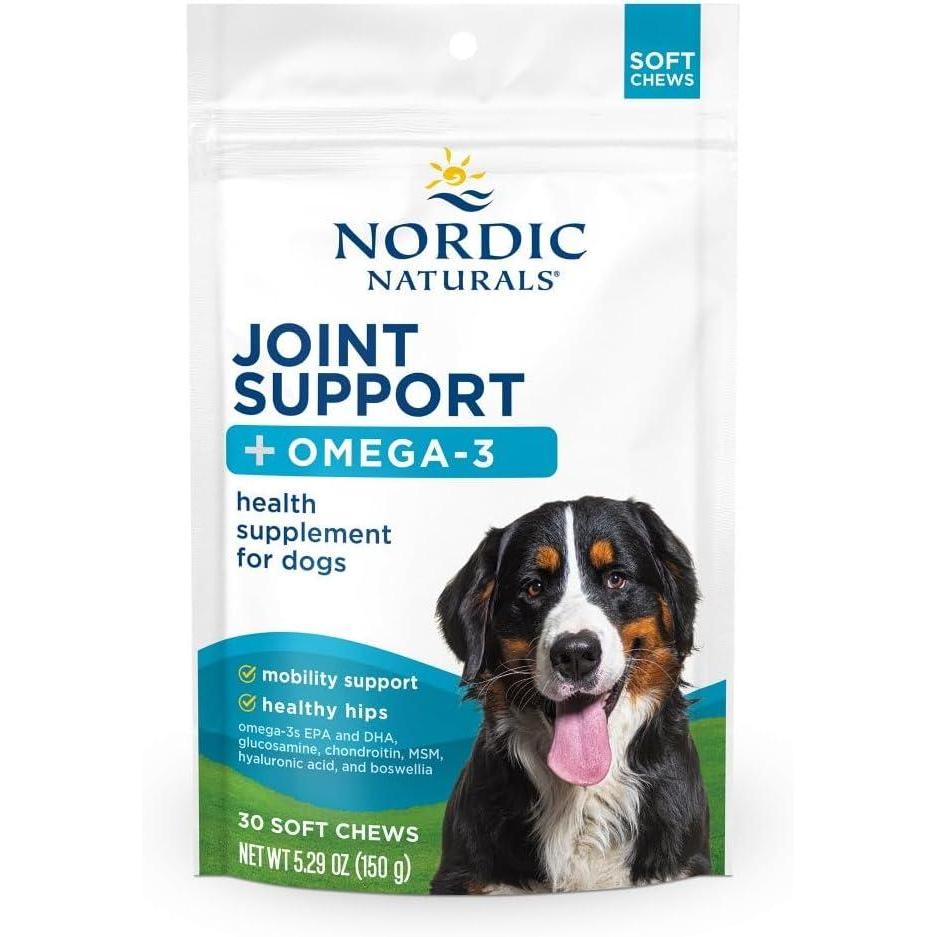 image:imageNordic Naturals Pet Joint Support Omega 3 Soft Chews for Dogs Pork Bone Broth Flavored Promotes Mobility Hip and Joint Support with Omega3 Fish Oil MSM EPA amp DHA 30 NonGMO Chews