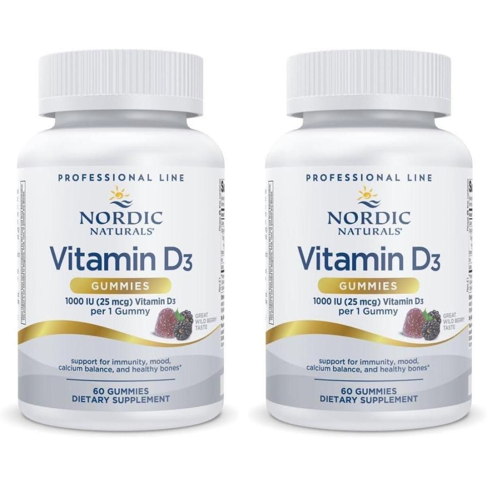 image:imageNordic Naturals Pro Vitamin D3 Gummies Wild Berry 120 Gummies 1000 IU Vitamin D3 Great Taste Healthy Bones Mood amp Immune System Function NonGMO 120 Servings60 Count Pack of 2