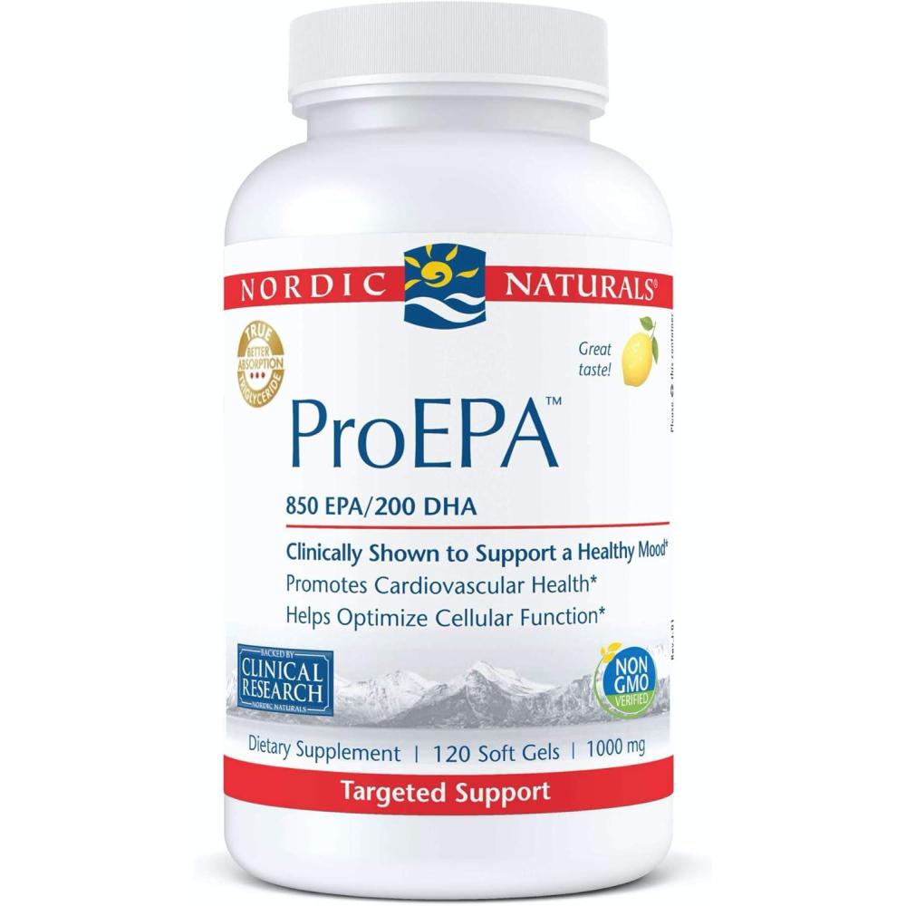 image:imageNordic Naturals ProEPA Lemon 120 Soft Gels 1210 mg Omega3 HighIntensity EPA Formula for Healthy Mood Heart Health amp Cellular Function NonGMO 60 Servings120 Count Pack of 1