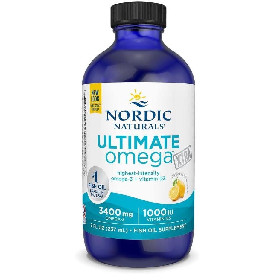 image:imageNordic Naturals Ultimate Omega Xtra Liquid Lemon Flavor 8 oz 3400 mg Omega3 1000 IU Vitamin D3 EPA amp DHA Brain Heart Joint amp Immune Health NonGMO 48 Servings